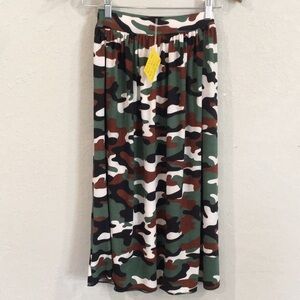 Mom and Pop’s Kids Girls L 10/12 Skirt Multicolored Camouflage Maxi‎ 100% Cotton